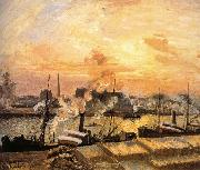 Camille Pissarro Sunset Pier Germany oil painting artist